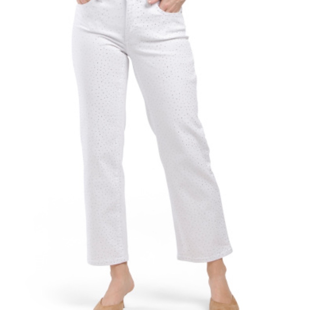 White Straight Leg High-Rise Jeans